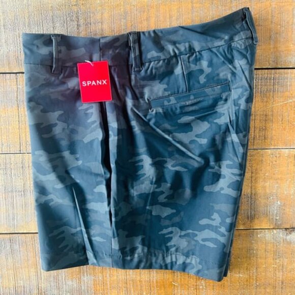NEW SPANX 6" SUNSHINE Pull On 4-Way Stretch SHORTS UPF 50 Black Camo - Picture 11 of 14